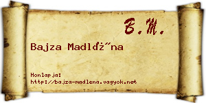 Bajza Madléna névjegykártya